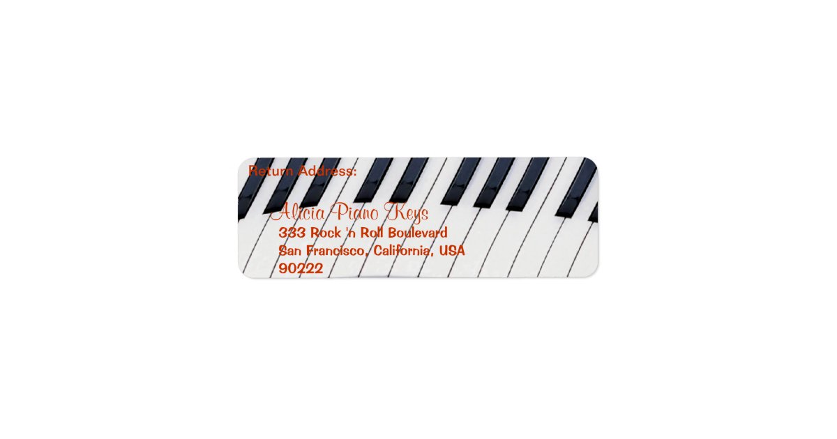 PIANO KEYS Music Lovers Return Address Labels | Zazzle