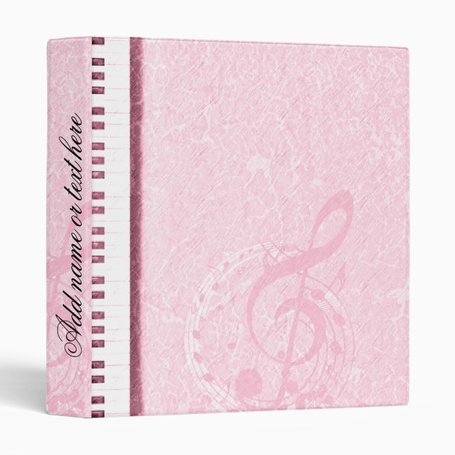 Piano keys & music note-Pink_Binder Binder (Front/Spine)