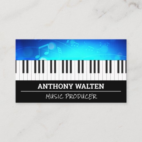 Piano Keys  Music Notes Business Card