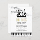 Piano Keys & Music Notes Musical Graduation Party Invitation (Front/Back)