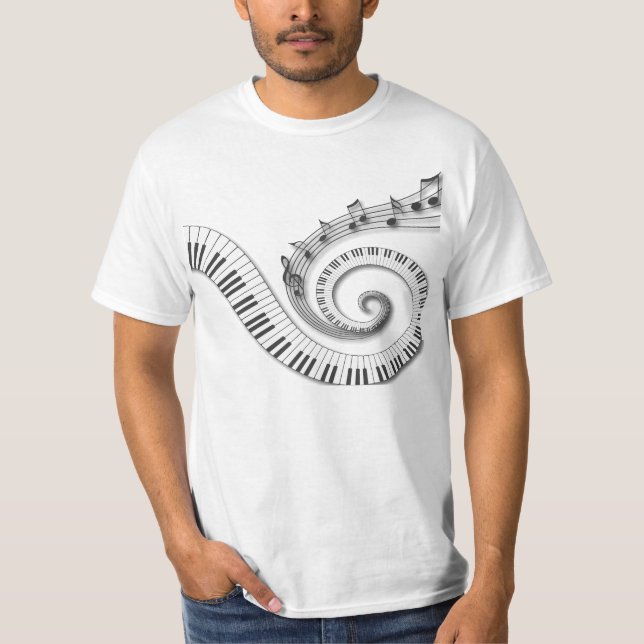 Piano Keys Music Notes T-Shirt (Front)