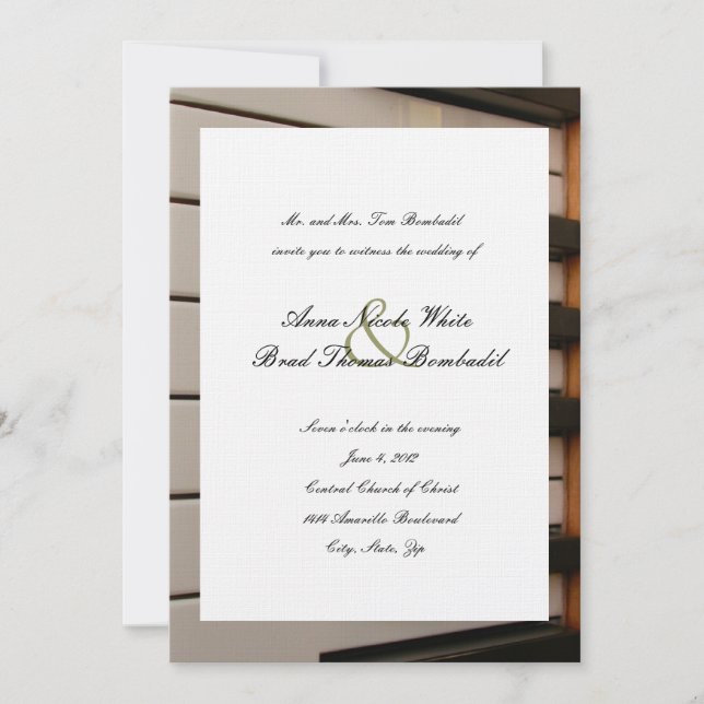 Piano Keys Music Wedding Invitation (Front)