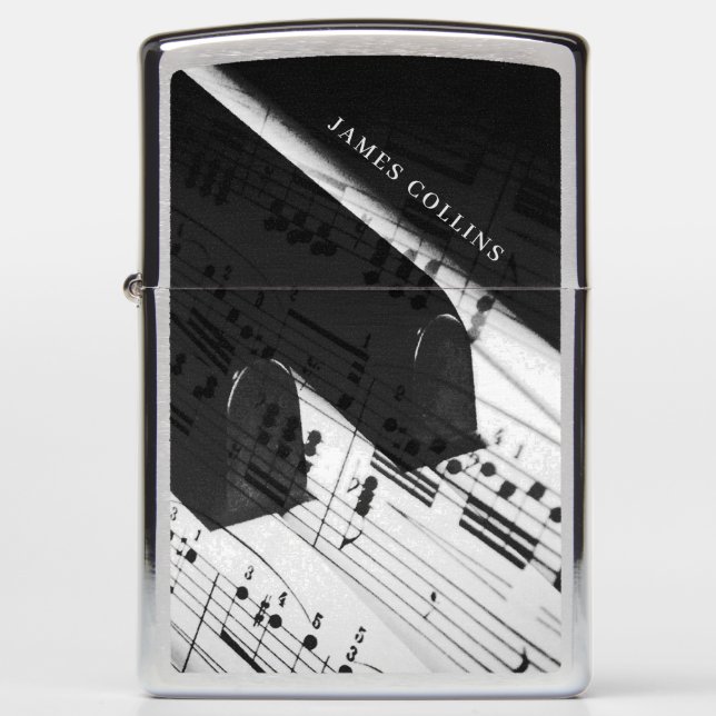 © Piano Keys & Musical Notes Personalized  Zippo Lighter (Front)