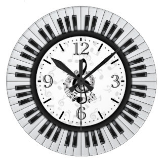 Piano Keys Musical Notes Wall Clock