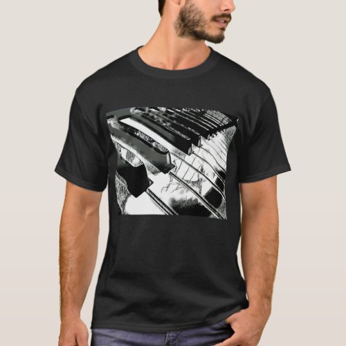 Piano Keys Musican Player Music Gift Black And T_Shirt