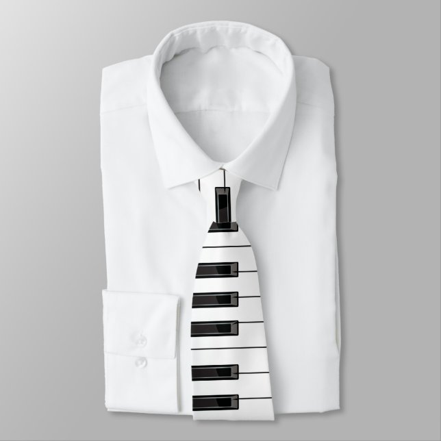 Piano Keys Neck Tie (Tied)