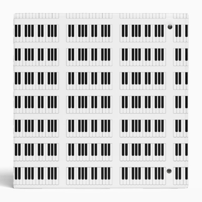 PIANO KEYS notebook 3 Ring Binder (Back)