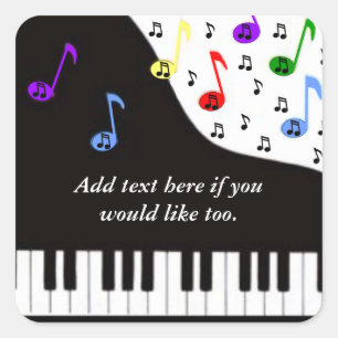 Piano Keys & Notes Square Sticker