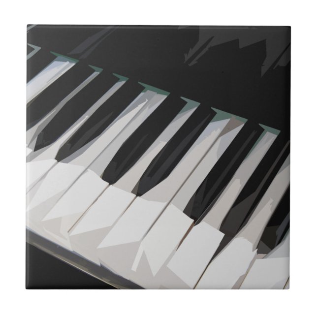 Piano Keys Organ Keys Player Music Black and White Ceramic Tile (Front)