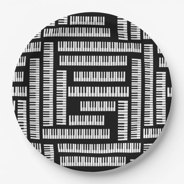 Piano Keys Paper Plates (Front)