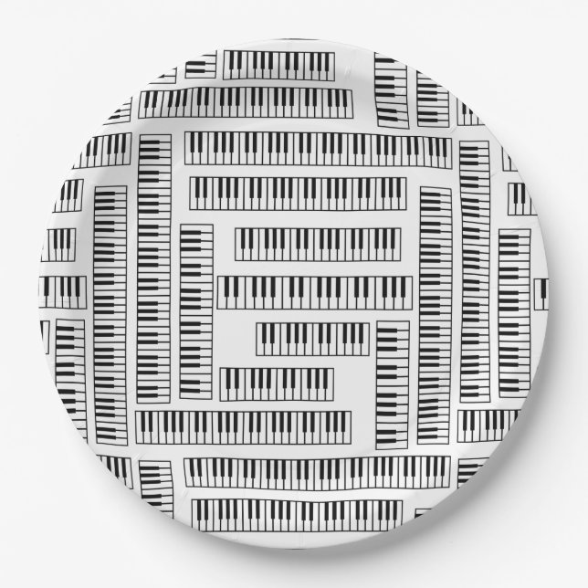 Piano Keys Paper Plates (Front)
