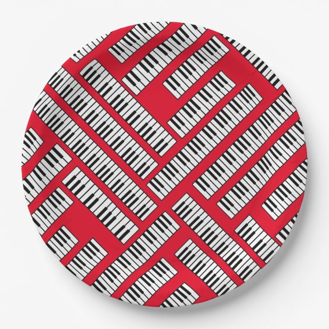 Piano Keys Paper Plates (Front)