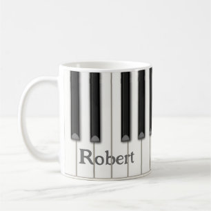 Piano Keys Personalizable in 4 Colors Music Coffee Mug
