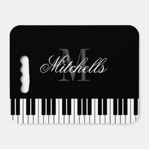 Piano keys personalized monogram stadium seat cushion