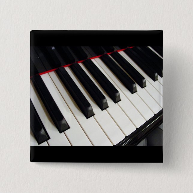Piano Keys Photograph Pinback Button (Front)