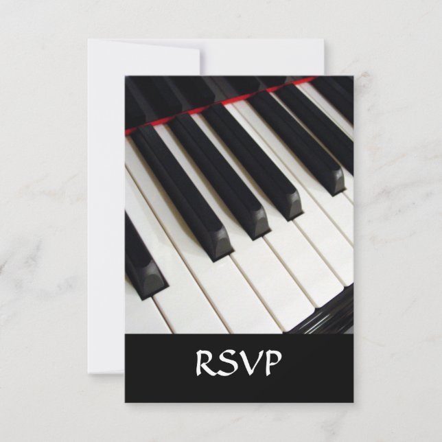 Piano Keys Photograph RSVP Card (Front)