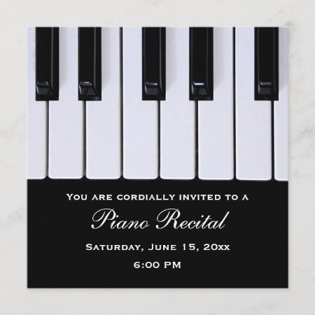Piano Keys Piano Recital Invitations