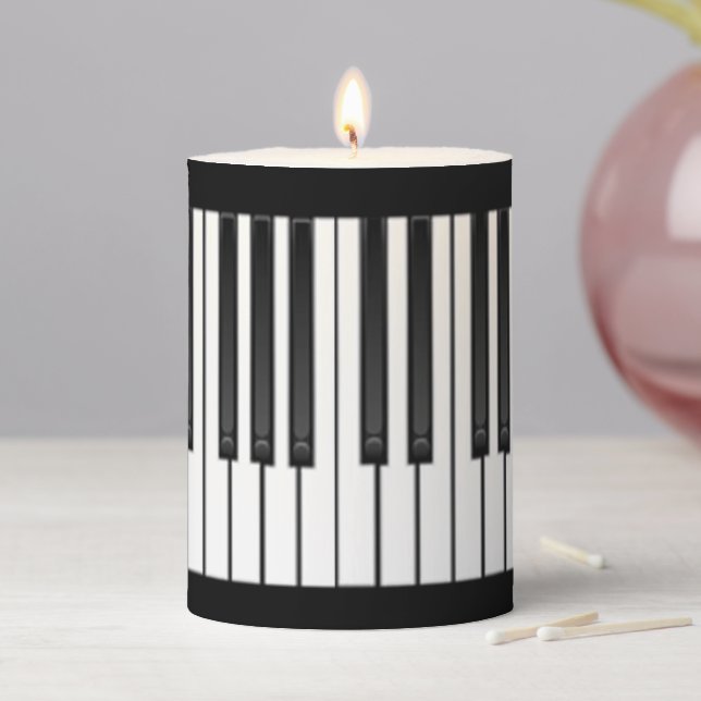Piano Keys Pillar Candle (In Situ)