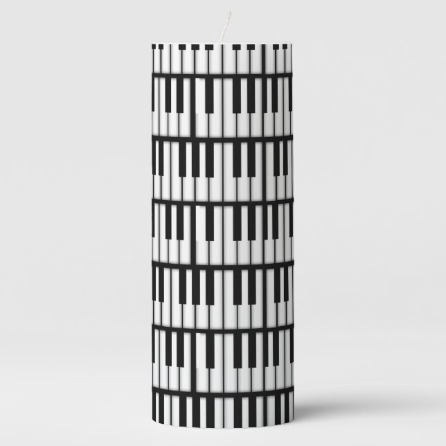 Piano Keys Pillar Candle (Front)