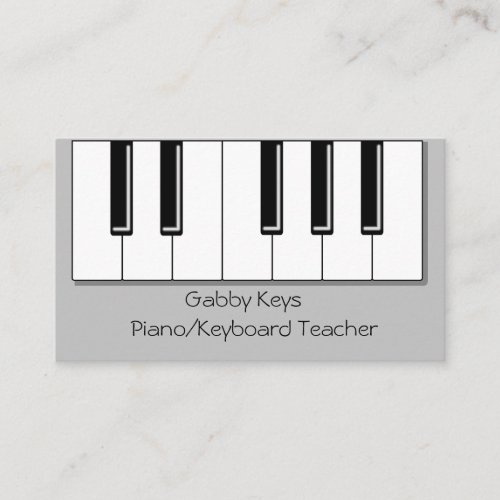 Piano Keys Print Cool Piano Keyboard Teacher Business Card