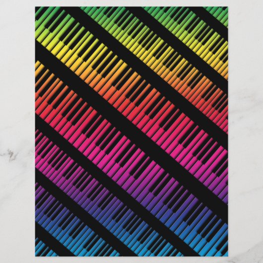 Piano Keys Rainbow Of Color (Front)