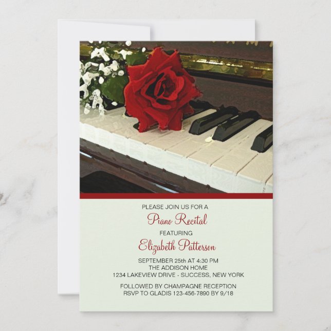 Piano Keys Recital Invitation (Front)