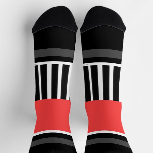 Piano Keys  Red Novelty Crew Socks