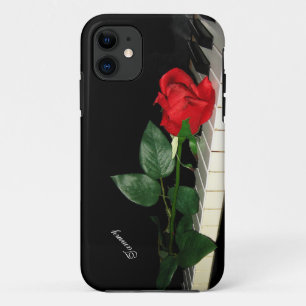 Piano Keys & Red Rose iPhone 11 Case
