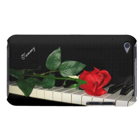 Piano Keys & Red Rose Ipod Touch Case