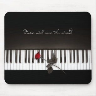 Piano Keys Red Rose Music Lover mousepad