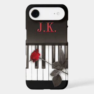 Piano Keys Red Rose Music Monogram iPhone 17 Air Case