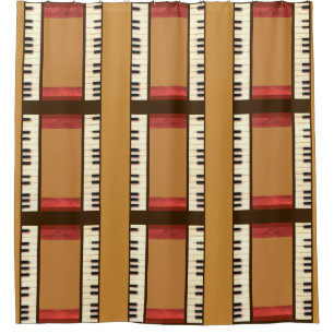 piano keys repeat 9 square shower curtain
