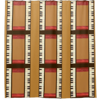piano keys repeat 9 square shower curtain
