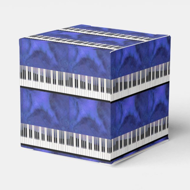 Piano Keys Sheet Music Modern Twist Favor Boxes (Back Side)