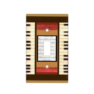Piano keys sheet music song light switch cover