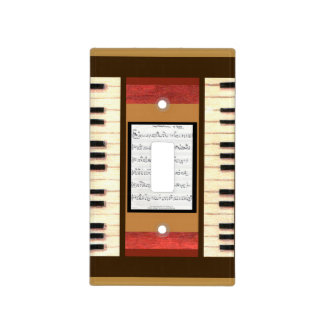 Piano keys sheet music song light switch cover