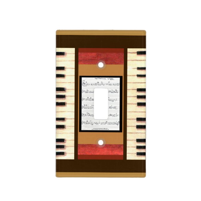 Piano keys sheet music song light switch cover (Front)