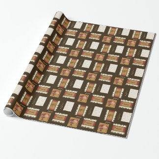 piano keys sheet music wrapping paper