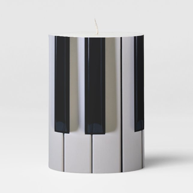 Piano Keys Small Pillar Candle (Front)