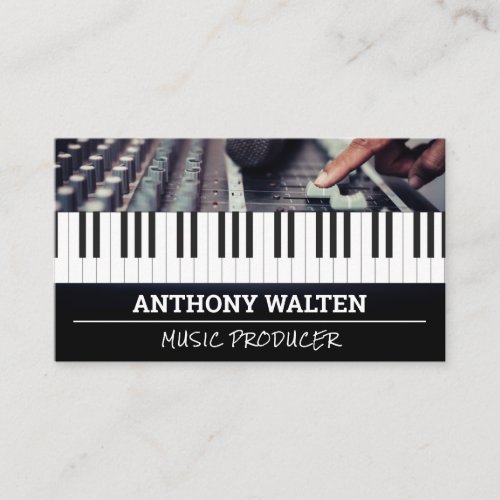 Piano Keys  Sound Board Mixer Business Card