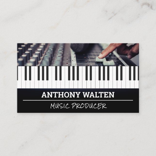 Piano Keys | Sound Board Mixer Business Card (Front)