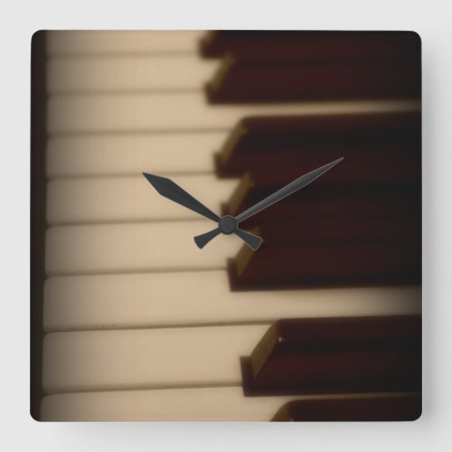 Piano Keys Square Clock
