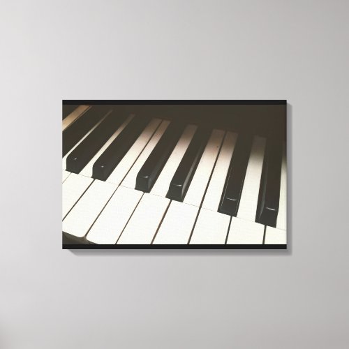 Piano Keys _ Stylish Black  White Photograph Canvas Print