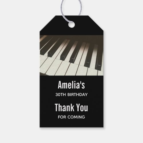 Piano Keys _ Stylish Black  White Photograph Gift Tags