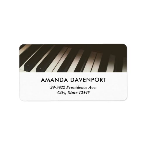 Piano Keys _ Stylish Black  White Photograph Label