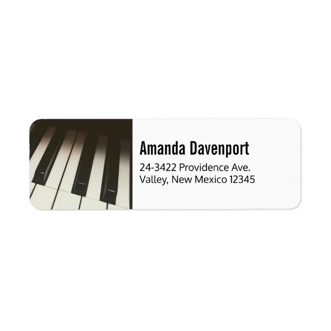 Piano Keys - Stylish Black & White Photograph Label (Front)