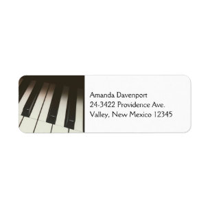 Piano Keys - Stylish Black & White Photograph Label