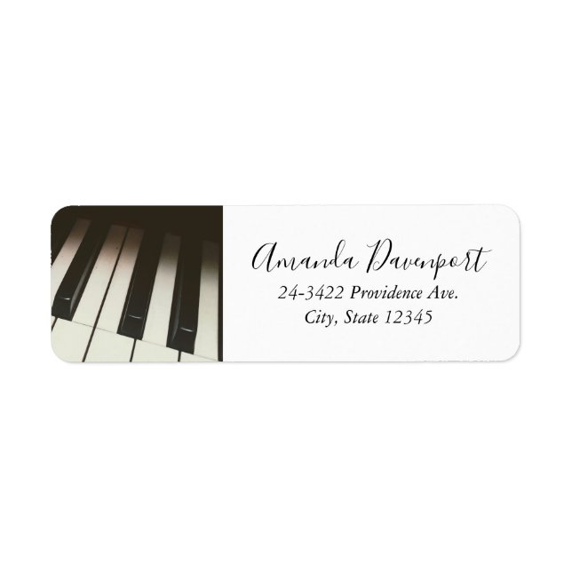 Piano Keys - Stylish Black & White Photograph Label (Front)