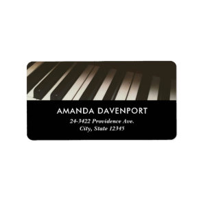 Piano Keys - Stylish Black & White Photograph Label