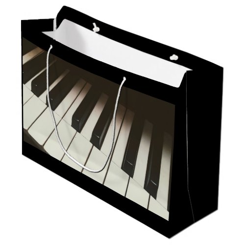 Piano Keys _ Stylish Black  White Photograph Large Gift Bag